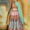 Multicolor Printed Bridesmaid Lehenga Choli In Viscose -Riwaayat Store p4047lc06