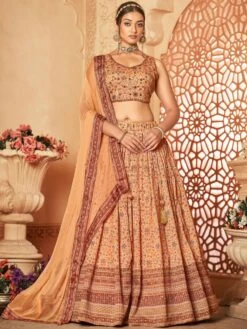 Yellow Printed Festive Lehenga Choli With Dupatta