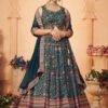 Blue Printed Lehenga Choli With Dupatta -Riwaayat Store p4049lc04
