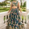 Blue Printed Lehenga Choli With Embroidery -Riwaayat Store p4050lc02