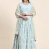 Blue Sequined Georgette Lehenga Choli With Dupatta -Riwaayat Store p4057lc01