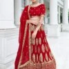 Red Embroidered Bridal Georgette Lehenga Set -Riwaayat Store p4063lc01 1