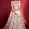 White Embroidered Georgette Lehenga Choli In Silk -Riwaayat Store p4071lc01
