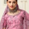 Pink Thread Embroidered A Line Lehenga Set -Riwaayat Store p4073lc04 1