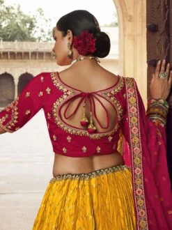Yellow Embroidered Bridal Lengha In Rayon -Riwaayat Store p4075lc07 2