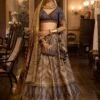 Grey Traditional Silk Lehenga Set For Bride 1 Grey Traditional Silk Lehenga Set For Bride -Riwaayat Store p4076lc03
