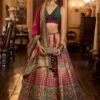 Pink And Green Traditional Silk Lengha Choli -Riwaayat Store p4076lc07