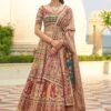 Brown Wedding Wear Silk Lehenga With Traditional Prints 2 Brown Wedding Wear Silk Lehenga With Traditional Prints -Riwaayat Store p4078lc01 1