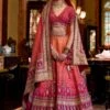 Pink Embroidered Traditional Lehenga Set In Silk -Riwaayat Store p4079lc04