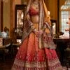 Multicolor Bridal Silk Lehenga With Mirror Work -Riwaayat Store p4079lc05