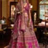 Pink Embroidered Bridal Lehenga Set In Silk 1 Pink Embroidered Bridal Lehenga Set In Silk -Riwaayat Store p4079lc06
