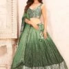 Green Shaded Sequined Lehenga Choli Set -Riwaayat Store p4082lc05