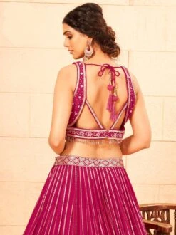 Pink Sequins Embroidered Bridesmaid Lehenga Set -Riwaayat Store p4082lc07 2