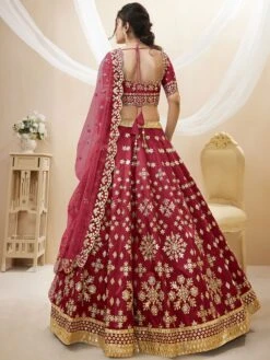 Pink Embroidered Bridesmaid Lengha Choli Set -Riwaayat Store p4088lc02 2