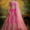 Pink Bridal Silk Lehenga Set With Heavy Embroidery -Riwaayat Store p4089lc07