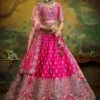 Pink Heavy Border Bridal Lehenga Choli In Silk