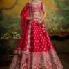 Red Heavy Embroidery Bridal Lengha In Silk -Riwaayat Store p4089lc09