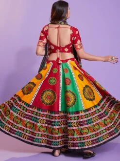 Multicolor Cotton Chaniya Choli With Prints -Riwaayat Store p4096lc02 2