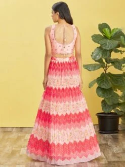Pink Shaded Embroidered Lehenga Choli With Blouse 7 Pink Shaded Embroidered Lehenga Choli With Blouse -Riwaayat Store p4097lc05 2
