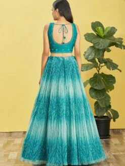 Blue Shaded Lehenga With Embroidered Choli 7 Blue Shaded Lehenga With Embroidered Choli -Riwaayat Store p4097lc09 2