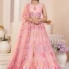Pink Sequined Net Lehenga Set In A Line Style -Riwaayat Store p4104lc04