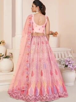 Pink Sequined Net Lehenga Set In A Line Style -Riwaayat Store p4104lc04 2