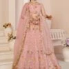 Pink Embroidered Lehenga Choli With Net Dupatta -Riwaayat Store p4104lc05