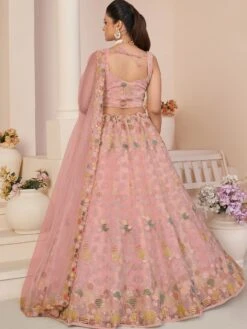 Pink Embroidered Lehenga Choli With Net Dupatta 7 Pink Embroidered Lehenga Choli With Net Dupatta -Riwaayat Store p4104lc05 2