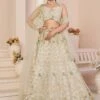 Cream Embroidered Lehenga Choli With Net Dupatta -Riwaayat Store p4104lc06