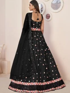 Black A Line Style Lehenga In Net With Dupatta -Riwaayat Store p4104lc20 2