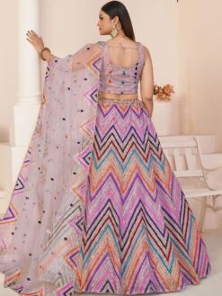 Purple Sequined A Line Styled Net Lehenga With Choli -Riwaayat Store p4104lc21 2