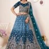 Blue Zari Embroidered Lehenga Choli In Satin -Riwaayat Store p4104lc26