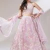 Pink Sequined Bridesmaid Lehenga With Dupatta -Riwaayat Store p4106lc01