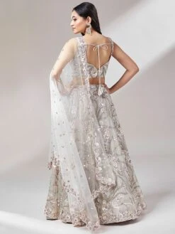 Grey Designer Lengha Choli With Sequins Embroidery -Riwaayat Store p4106lc03 2