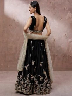 Black Designer Lehenga With Heavy Embroidery -Riwaayat Store p4106lc05 2