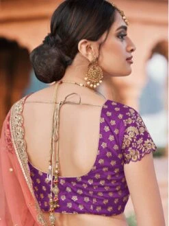Purple Zari Embroidered Festive Lehenga In Silk -Riwaayat Store p4109lc06 2