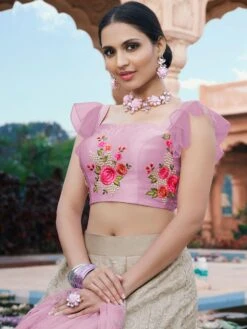 Grey Zari Embroidered Lehenga Set In Satin 5 Grey Zari Embroidered Lehenga Set In Satin -Riwaayat Store p4109lc07 1