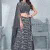 Grey Party Wear Lengha With Embroidered Choli -Riwaayat Store p4115lc02