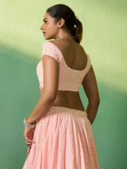 Pink Bridesmaid Georgette Lehenga With Heavy Embroidery 7 Pink Bridesmaid Georgette Lehenga With Heavy Embroidery -Riwaayat Store p4116lc05 2