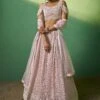 Off White Mirror Embroidered Bridesmaid Lehenga Set -Riwaayat Store p4116lc08