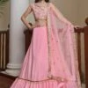 Pink Art Silk Lehenga Choli With Zari Work 1 Pink Art Silk Lehenga Choli With Zari Work -Riwaayat Store p4118lc03