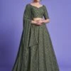 Green Sequin Embellished Lehenga Choli With Dupatta -Riwaayat Store p4119lc01