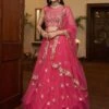 Pink Lehenga In Net With Embroidered Choli -Riwaayat Store p4124lc04