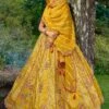 Yellow Silk Lehenga Choli In Thread Embroidery -Riwaayat Store p4125lc02