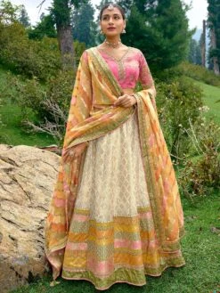 Multicolor Lehenga Choli With Lehariya Print Dupatta