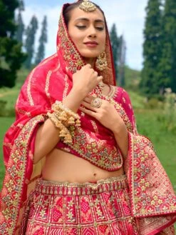 Pink Heavy Embroidered Wedding Lehenga Choli -Riwaayat Store p4125lc10 1