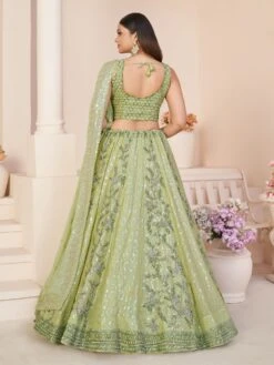 Green Thread Work Georgette Lehenga Choli -Riwaayat Store p4131lc02 2