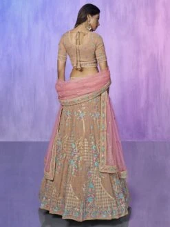 Beige Floral Designed Lehenga Choli In Georgette -Riwaayat Store p4132lc02 2