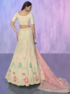 Cream Bridesmaid Wear Net Lehenga Choli -Riwaayat Store p4132lc04 2