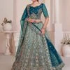 Teal Blue Heavy Zari Embroidered Lehenga Choli In Net 1 Teal Blue Heavy Zari Embroidered Lehenga Choli In Net -Riwaayat Store p4135lc01